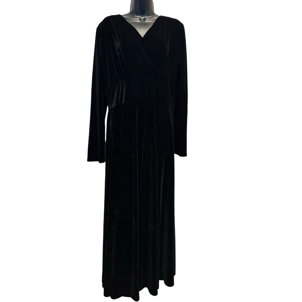 Urban CoCo Velvet Maxi Dress Women's XXL Black V-Neck Whimsigoth Romantic NWT
